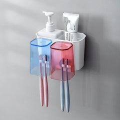 Wall Toothbrush Holder Bathroom Storage Box Organizer Shelf