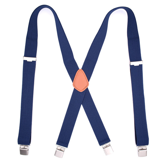 Men's Heavy Duty Suspenders 4 Clips Elastic Trouser Braces