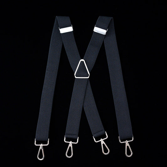 Men's Adjustable Elastic Suspenders Trouser Braces 38inch Wide X-back
