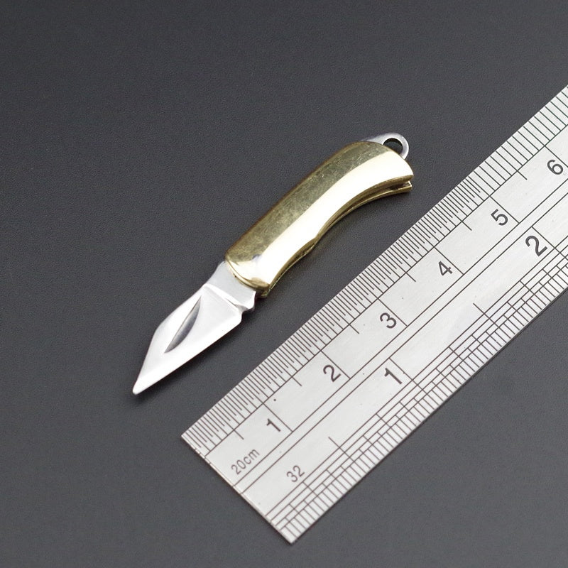 Mini Brass Folding Folder Pocket Keychain Keyring