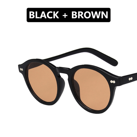 Round Sunglasses Rivet Decor Anti Glare UV400