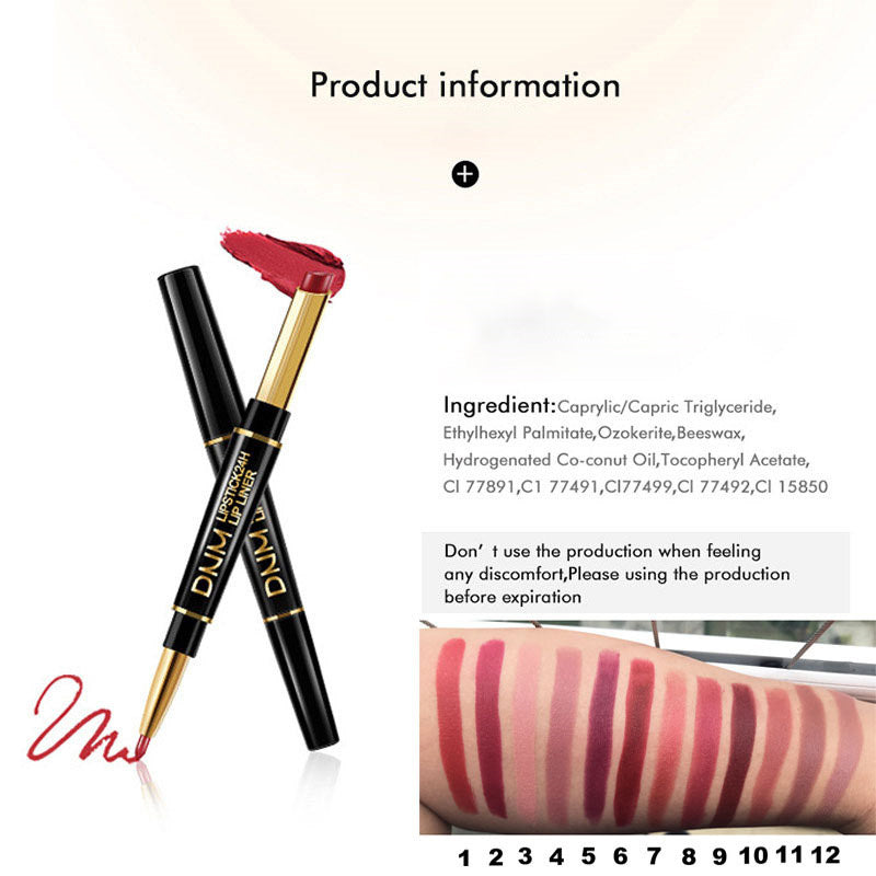 Red Matte Lip Liner Waterproof Long Lasting Lipstick Pencil