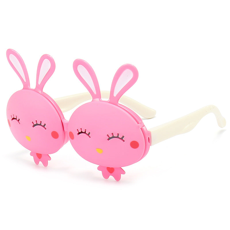 Girls Clamshell Rabbit Baby Cartoon Sunglasses UV Sunglasses