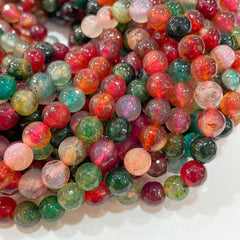 4-10mm Multifaceted Tourmaline Agate Beads for DIY Jewelry - Football Face Beads