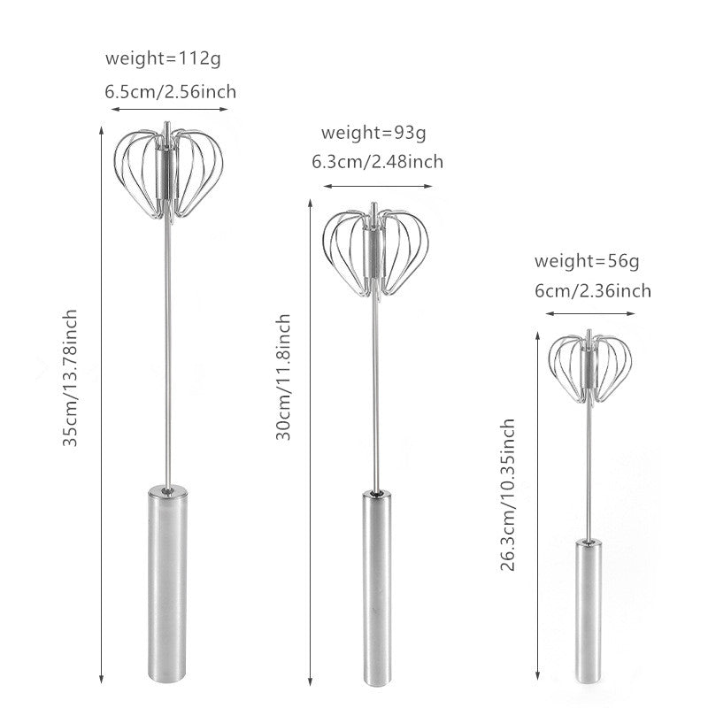 Stainless Steel Egg Beater Rotary Egg Blender Baking Tools