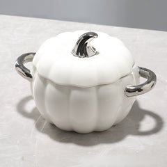 1pc Pumpkin Stockpot With Lid 18 01cm Ceramic Pumpkin Cooking Pot