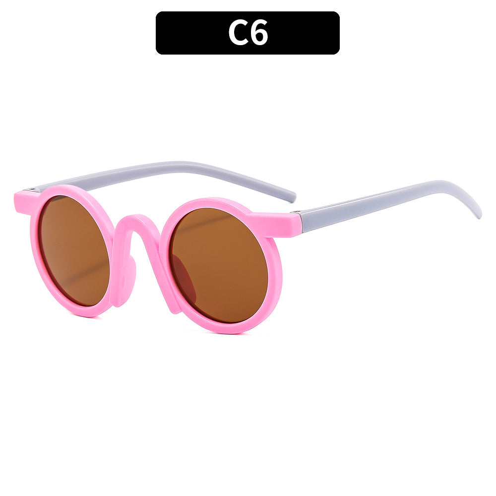 Round Frame Sun Protection Sunglasses for Kids