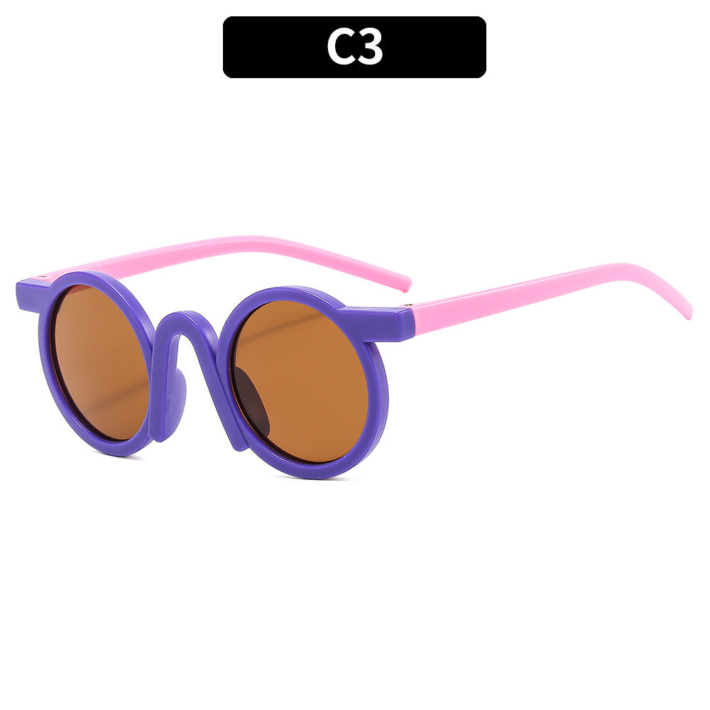Round Frame Sun Protection Sunglasses for Kids