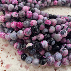 Rose Red Flame Agate Round Beads 10mm - Natural Stone Fire Agate Loose Beads