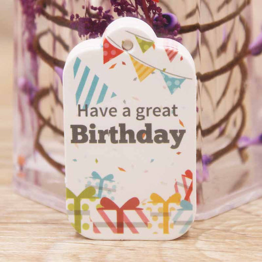 100pcs Cardboard Birthday Gift Small Tag Card Happy Birthday Label
