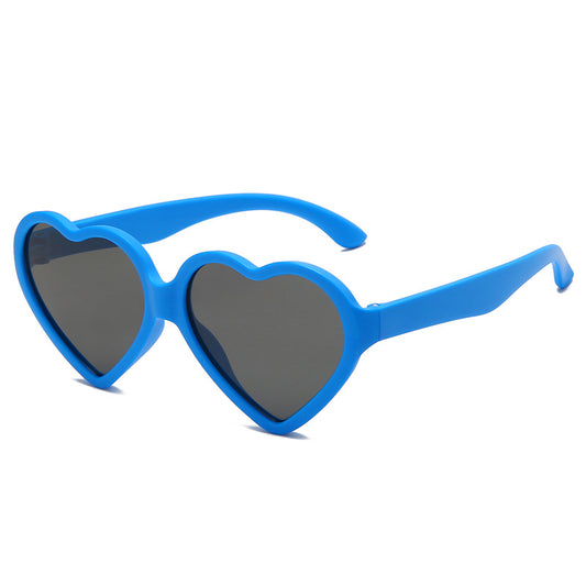 Girls Heart Shaped Frame Sunglasses UV Protection Summer Sunglasses