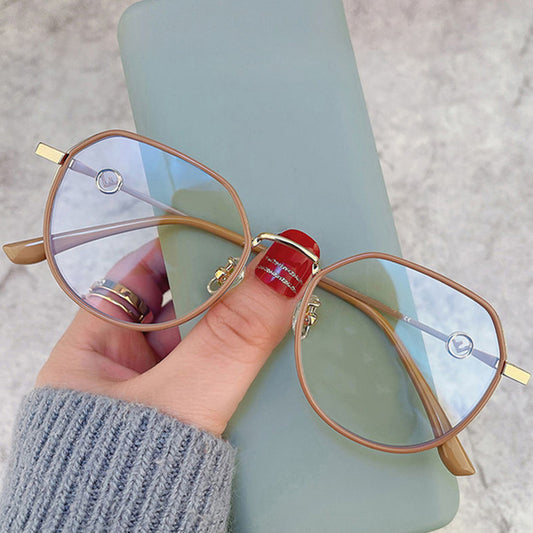 Clear Lens Light Blocking Glasses Metal Frame Anti Eyestrain
