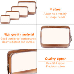 4pcs Waterproof Travel Toiletry Bag PVC Clear Cosmetic Makeup Bags