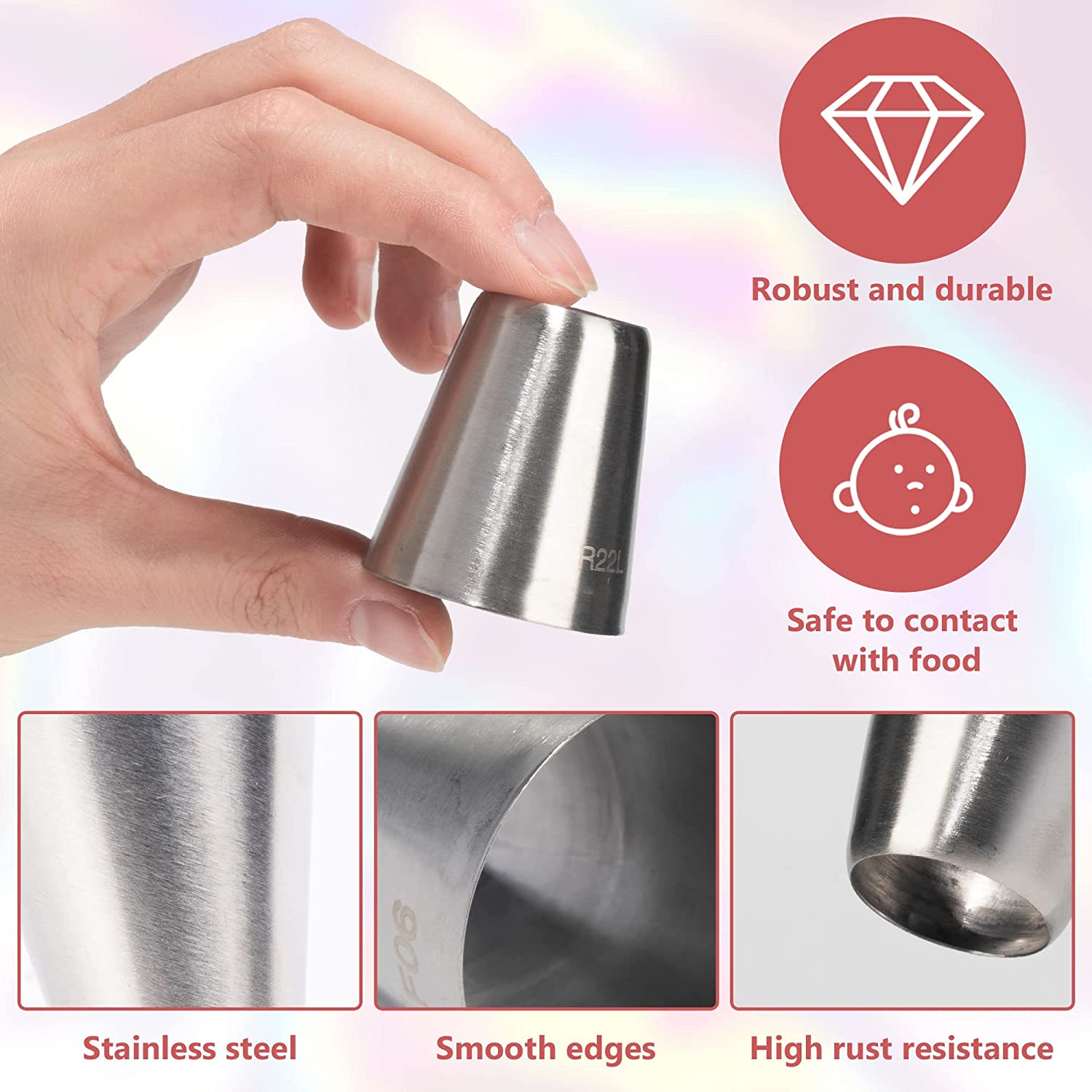 4Pcs Large Piping Tips Set Cake Decorating Icing Tip Nozzles Kit