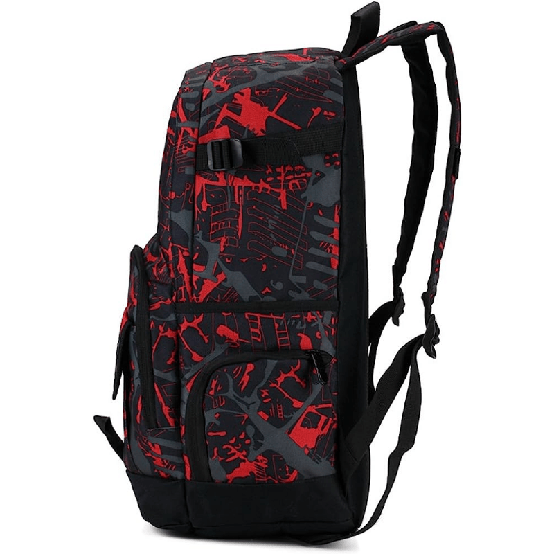 School Backpack Lightweight Red Camouflage Bag
