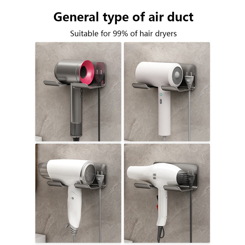 Wall Mounted Hair Dryer Organizer Punch Hair Dryer Storage Rack