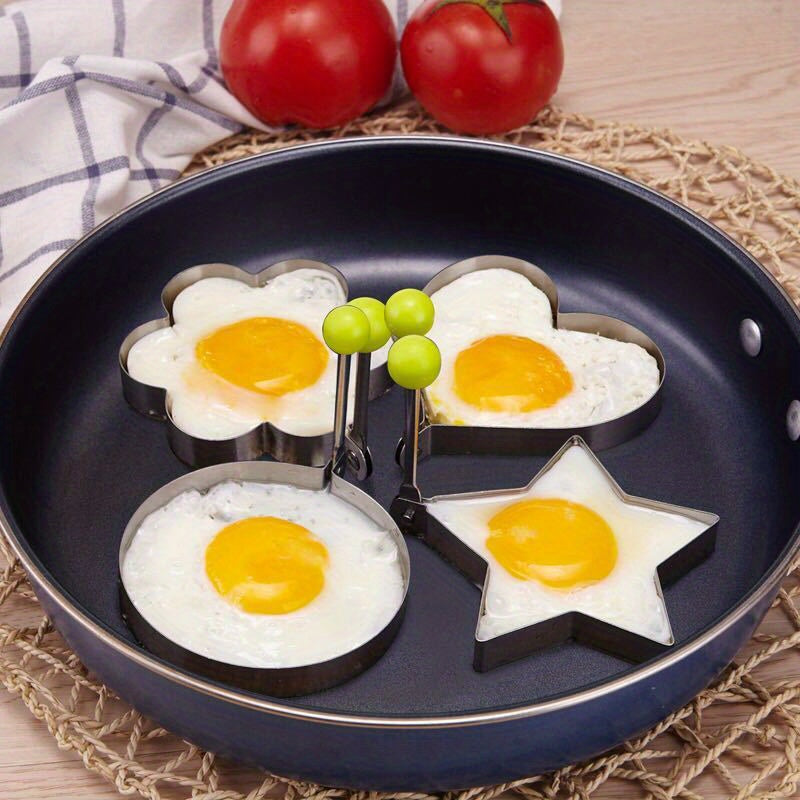 Stainless Steel Egg Shaper Mold Set RV Kitchen Gadget Rings - 4 Styles