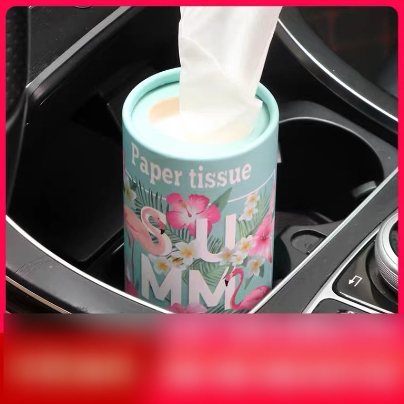 Car Mounted Tissue Dispensers with Special Cylindrical Box Packaging