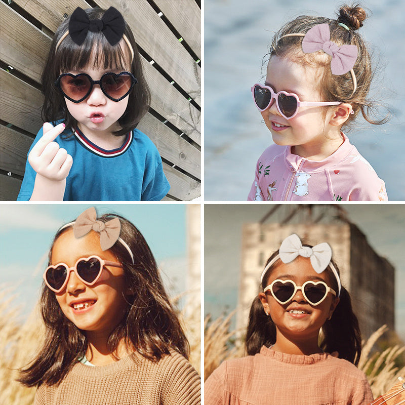 Kids Little Heart Sunglasses & Baby Bow Headband Set