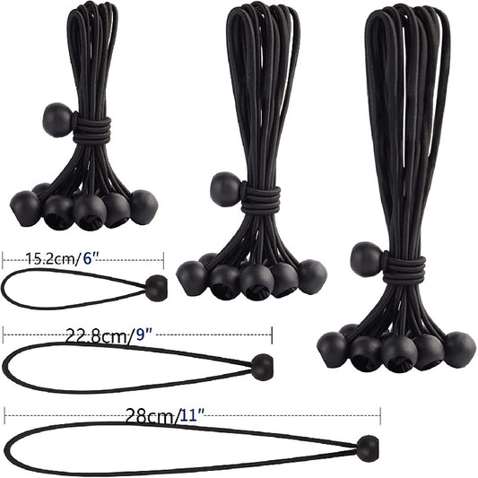 10pcs Ball Bungee Cords 6 9 27 94cm Tarp Canopy Bungee Balls