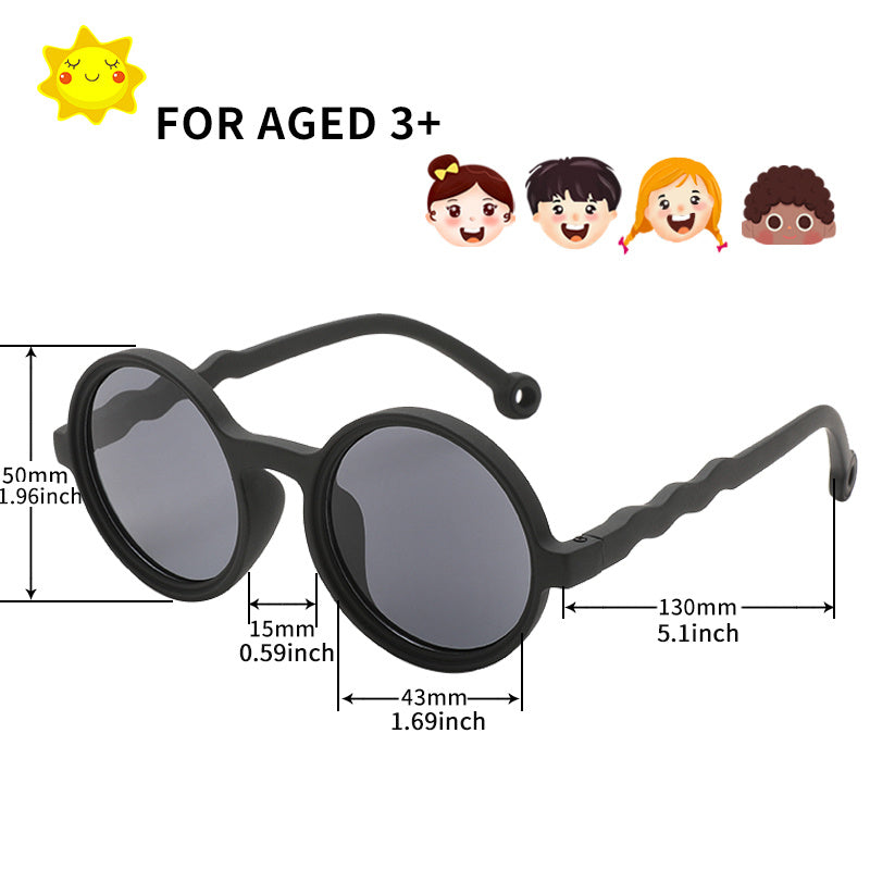 Girl's Round Polarized Sunglasses UV400 Protection