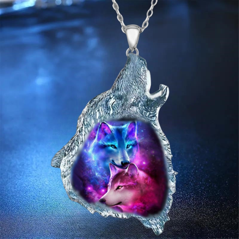 Girl's Wolf King Pendant Necklace Party Jewelry Birthday Gift