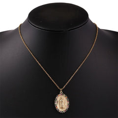 Girl's Lucky Virgin Mary Pendant Necklace Christian Jewelry