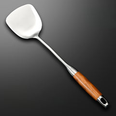 Stainless Steel Wok Spatula W/ Wooden Handle Cooking Shovel