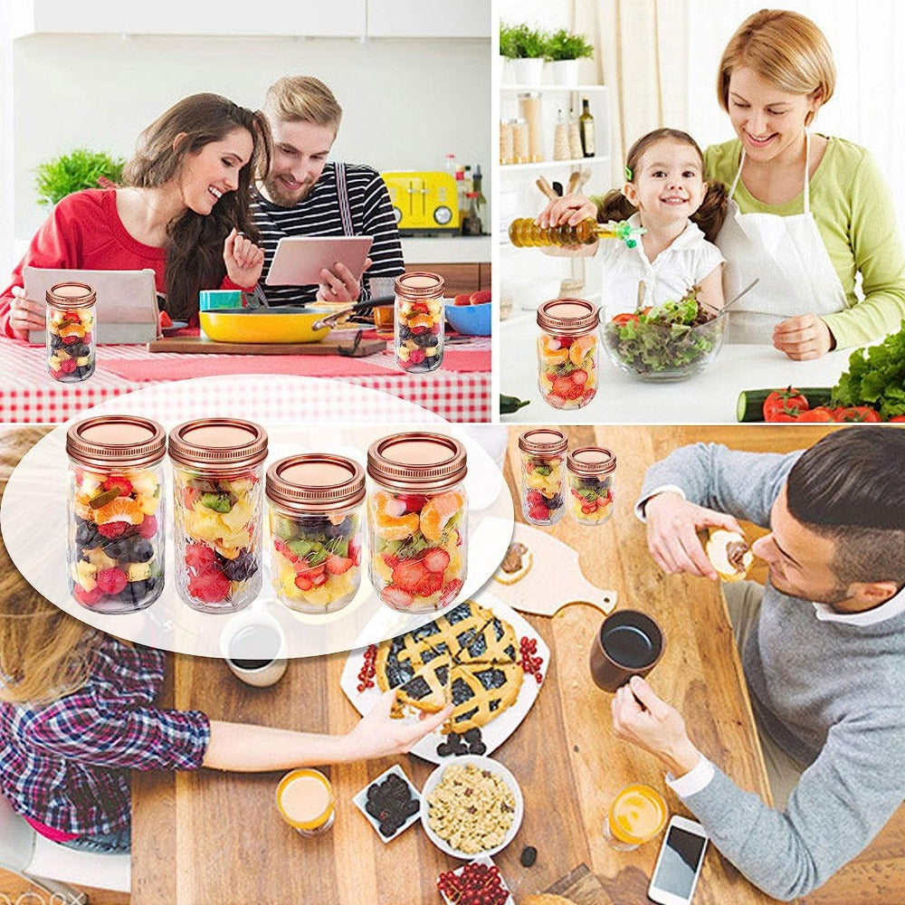 24 Pcs Split Type Leak Proof Mason Jar Lids & Rings - Stainless Steel