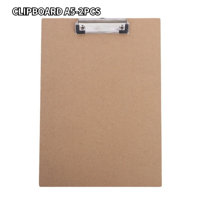 2pcs A5 Office Clipboards Hardboard Durable Document Holder Paper Clip Holder