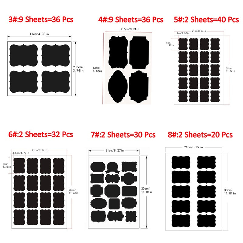 Vinyl Chalkboard Label Stickers Blackboard ChalkBoard Stickers Jar Labels