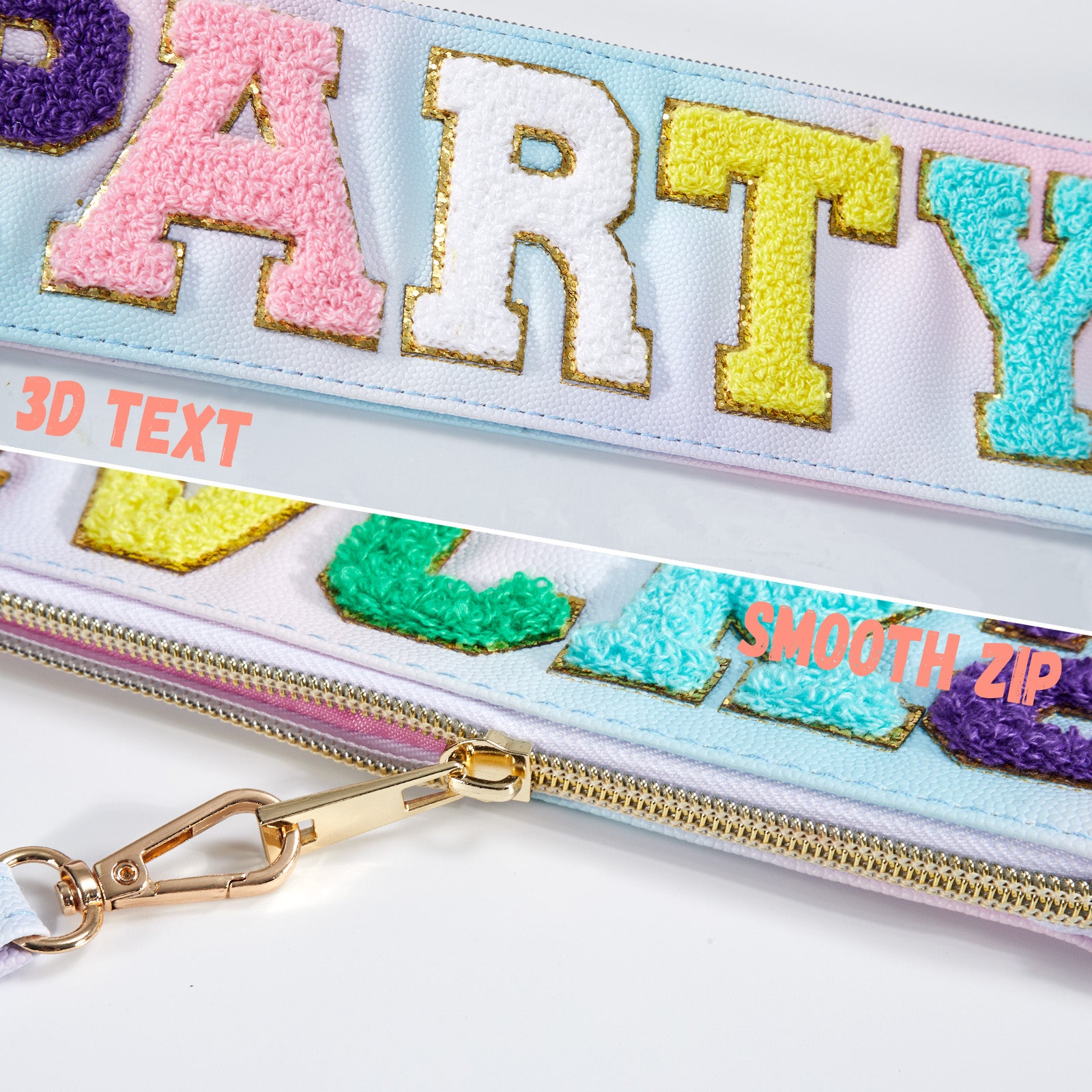 Rainbow Gradient Clear Makeup Bag with Handle