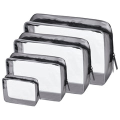 4 Pcs Clear Toiletry Bags Portable Waterproof Travel Pouch Makeup Bags