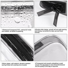 4 Pcs Clear Toiletry Bags Portable Waterproof Travel Pouch Makeup Bags