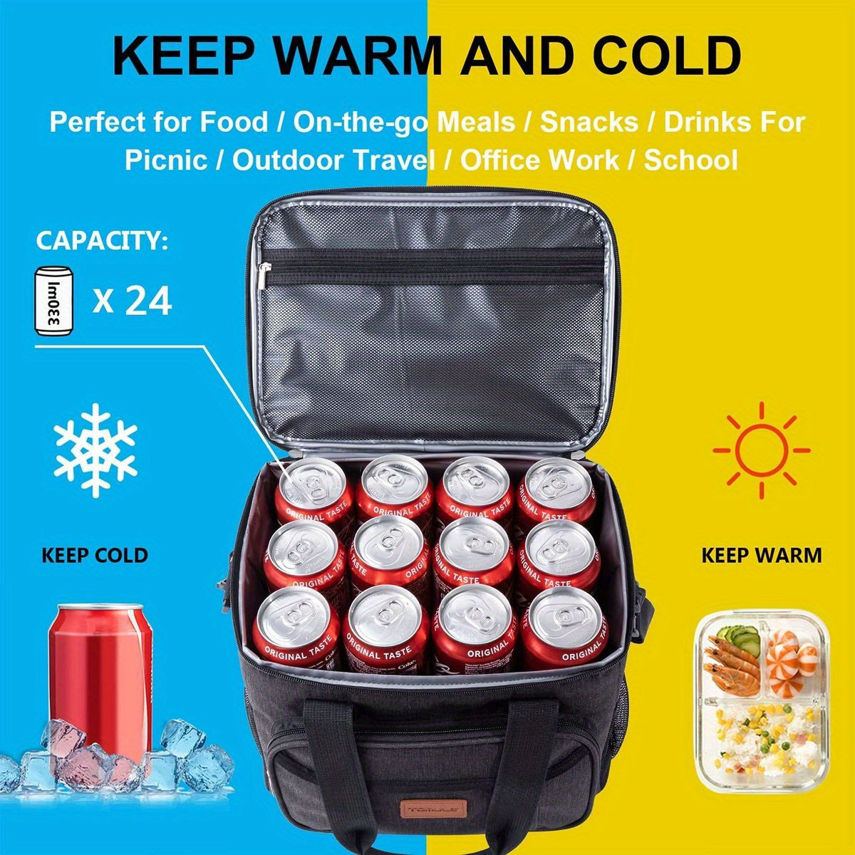 Leakproof Insulated Lunch Bag Large Capacity Soft Cooler Tote