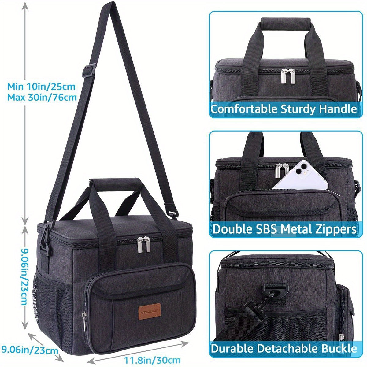 Leakproof Insulated Lunch Bag Large Capacity Soft Cooler Tote