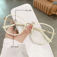 Metal Frame Progressive Lens Eyeglasses for Men Women