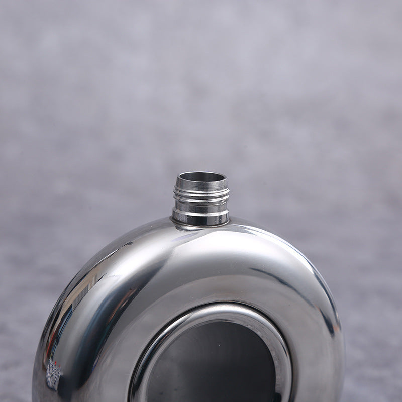 5oz Stainless Steel Water Bottle Mini Round Travel Camping Tool