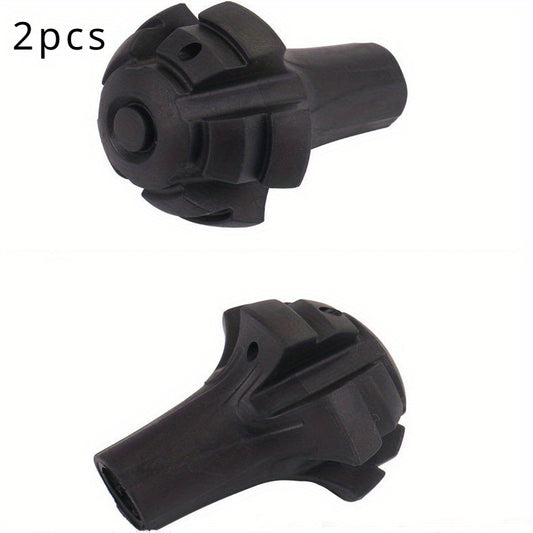 2pcs Silicone Non-slip Hiking Stick Foot Pads Rubber Heads Accessories