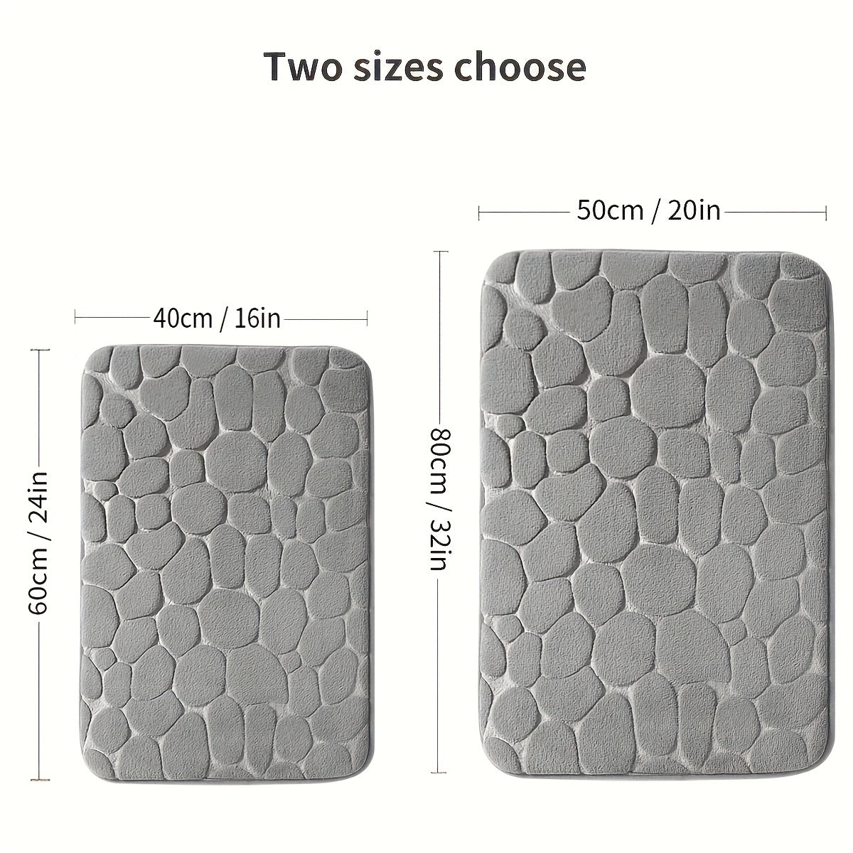Stone Patterned Soft Toilet Mat Bath Rug Door Mat Bathroom Decor