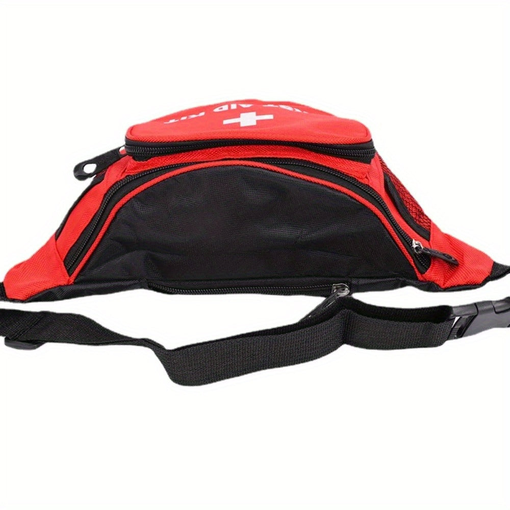 First Aid Fanny Pack Medical Storage Red Travel Rescue Waist Bag