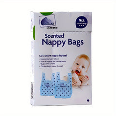 90pcs Scented Diaper Garbage Bags Nappy Collection Bags Thickened Vest Portable