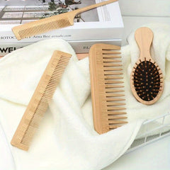 6pc Bamboo Hair Brush & Comb Set for Normal Hair