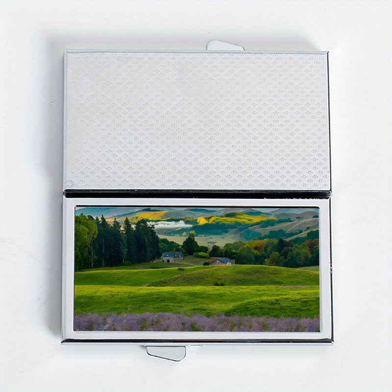 Grassland Pattern Rectangular Medicine Box with 7 Compartments
