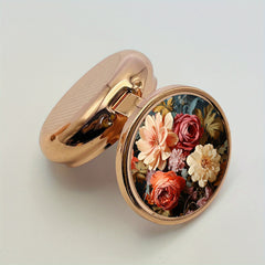 Floral Pill Organizer 3 Compartment Metal Medicine Case