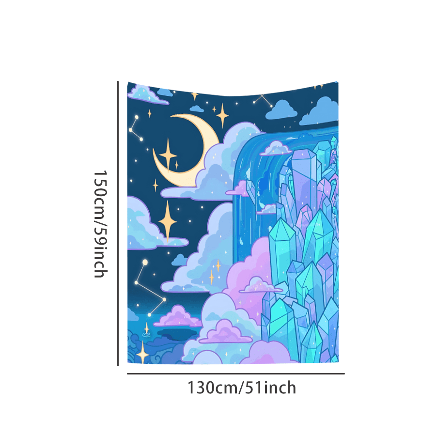 Anime Star Moon Sky Night View Tapestry Wall Hanging Decor