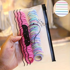 300pc Mini Elastic Hair Bands Assorted Colors Ponytail Holders
