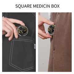 Wave Pattern Round Pill Case 3 Compartments Medicine Organizer Box