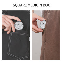 Paw Print Pattern Pill Box 3 Compartments Mini Metal Organizer Jewelry