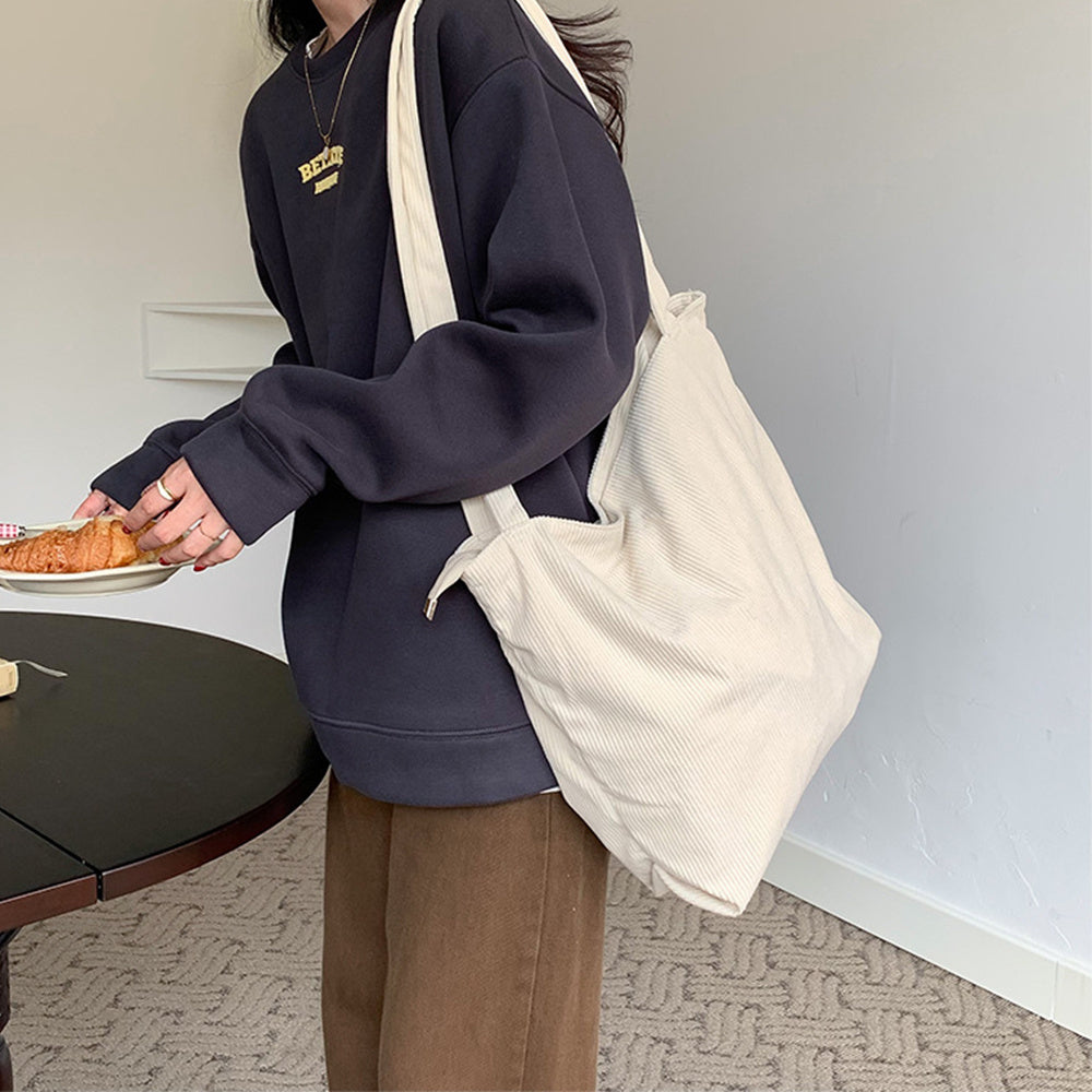 NYXIA Corduroy Tote Bag - Minimalist Shoulder Hobo Bags